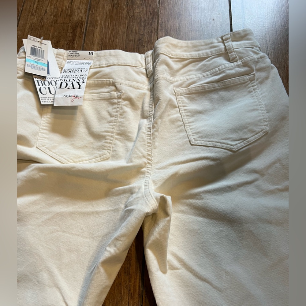 Style & Co. Off-White Corduroy Pants - Picture 2 of 5
